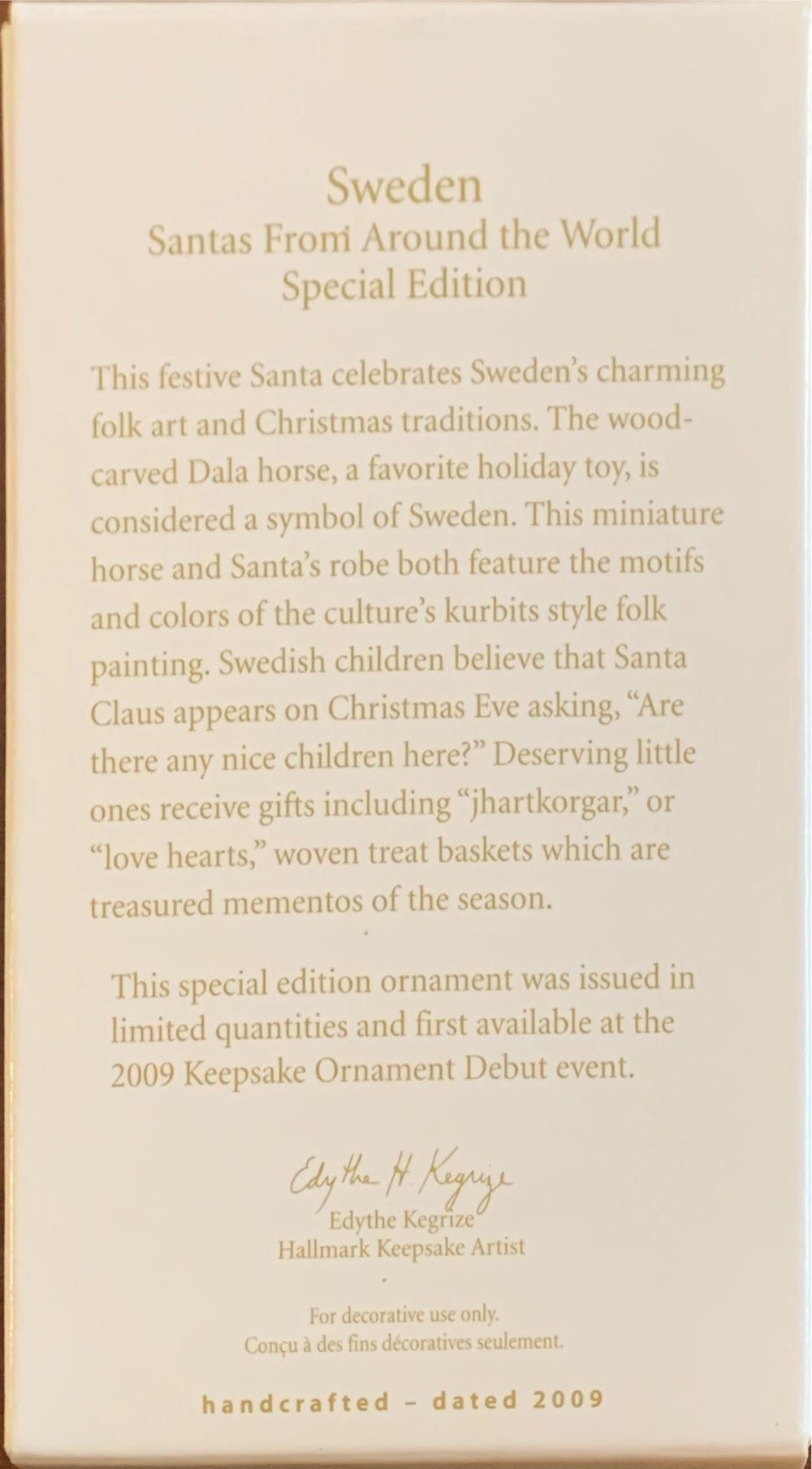 Santa- Sweden - Santas From Around The World (Santa, World) ornament collectible [Barcode 795902100858] - Main Image 2