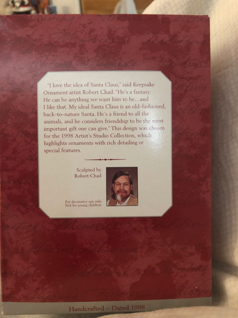 Santa’s Deer Friend - Artists’s Studio Collection (Artist’s Studio Collection) ornament collectible [Barcode 015012437546] - Main Image 2