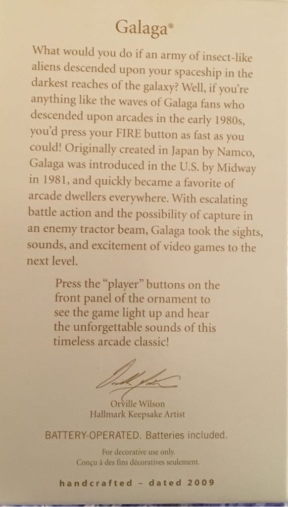 Galaga - Arcade Cabinets (Arcade) ornament collectible [Barcode 795902106102] - Main Image 2