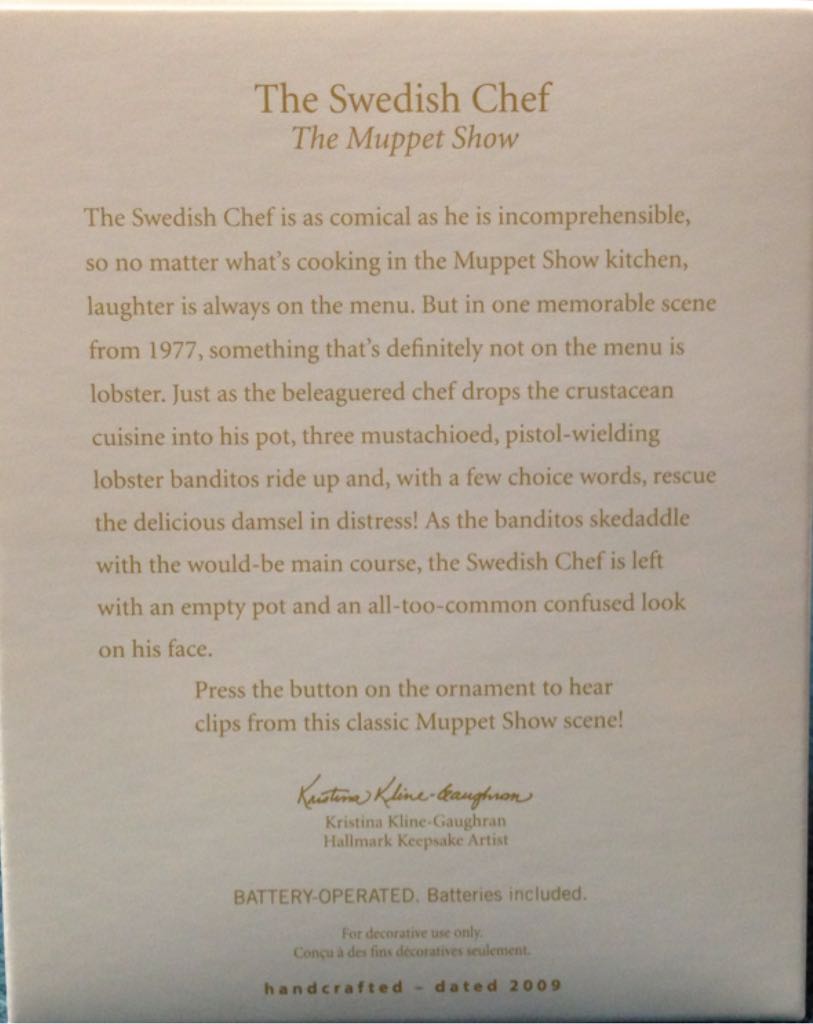 Swedish Chef, The - Television (Muppet Show) ornament collectible [Barcode 795902109165] - Main Image 2