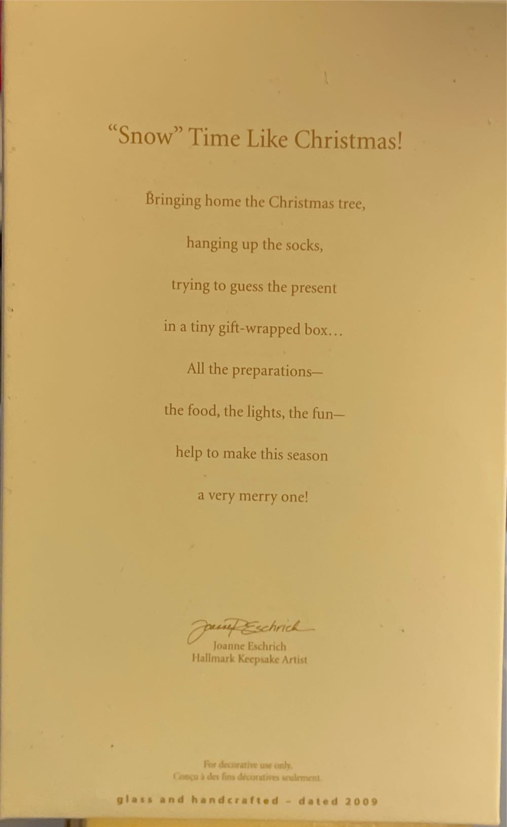 "Snow” Time Like Christmas! - Snowman (Snowman) ornament collectible [Barcode 795902110499] - Main Image 2