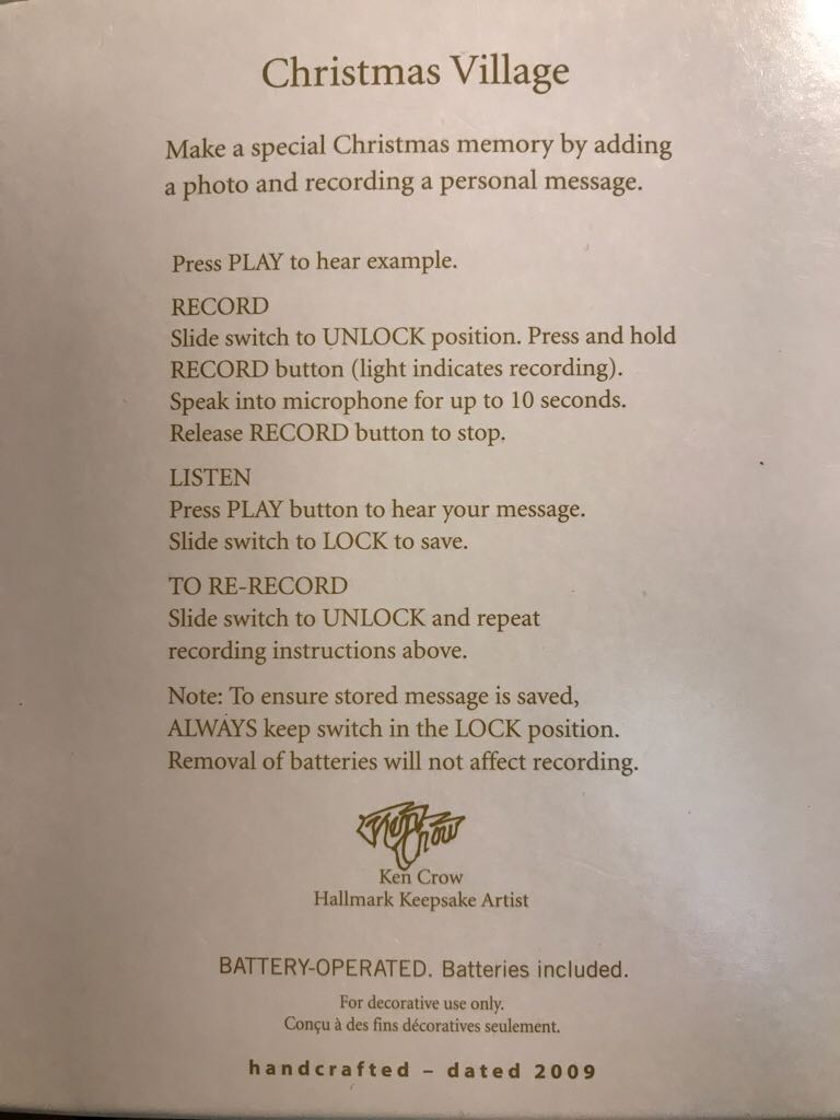 Christmas Village  (Photo Holder) ornament collectible [Barcode 795902110628] - Main Image 2