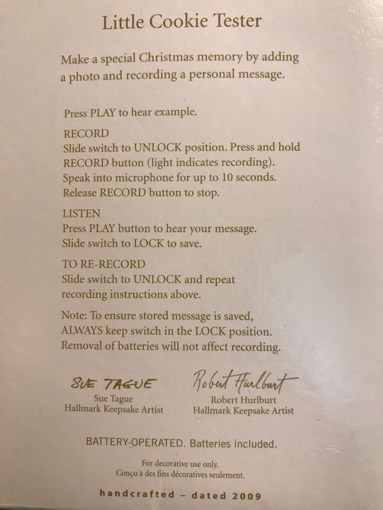 Little Cookie Tester  (Photo Holder) ornament collectible [Barcode 795902110635] - Main Image 2