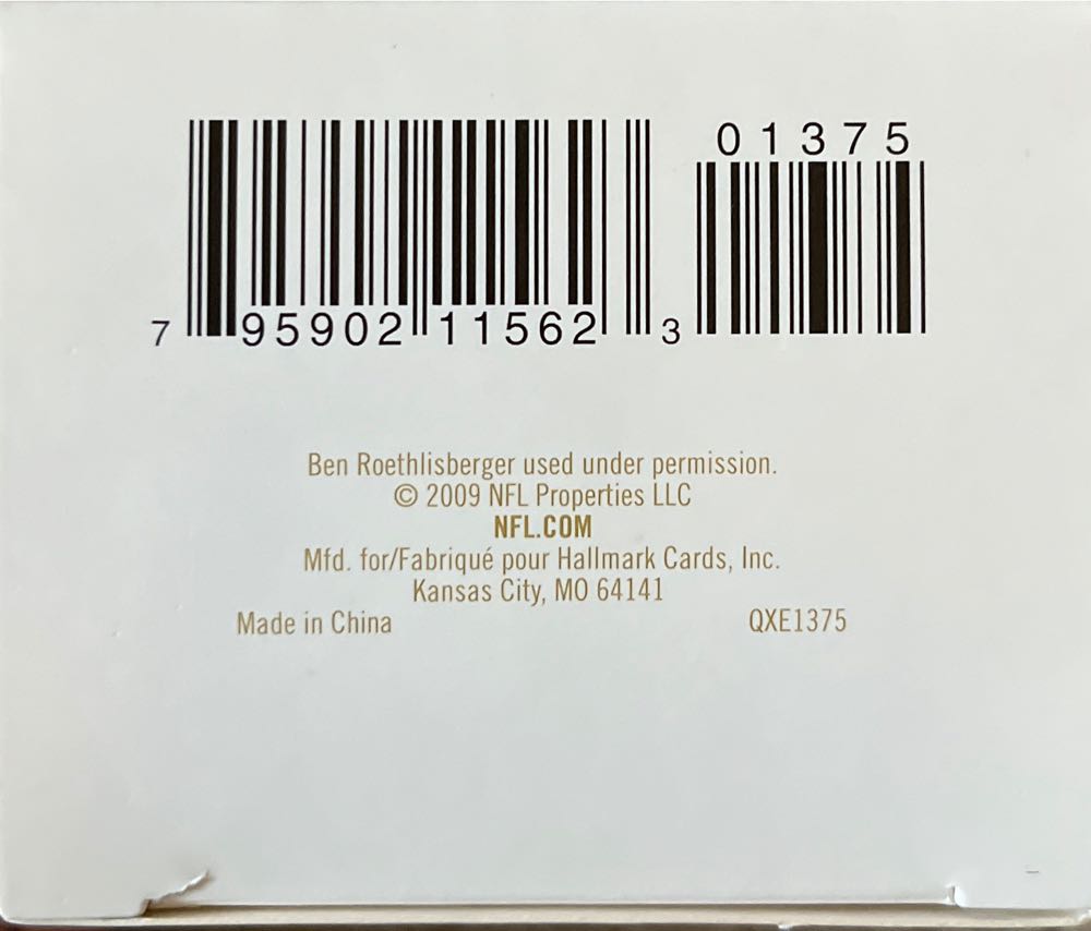 Ben Roethlisberger Super Bowl XLIII Champion - NFL Football (Pittsburgh Steelers) ornament collectible [Barcode 795902115623] - Main Image 3