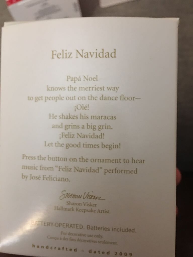 Feliz Navidad Papa Noel - Feliz Navidad (Feliz Navidad) ornament collectible [Barcode 795902121426] - Main Image 2