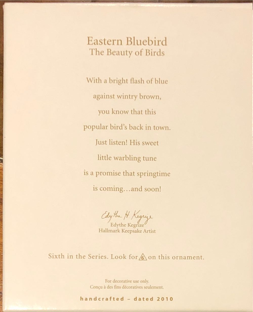 Eastern Bluebird - The Beauty Of Birds (The Beauty Of Birds) ornament collectible [Barcode 795902133733] - Main Image 2