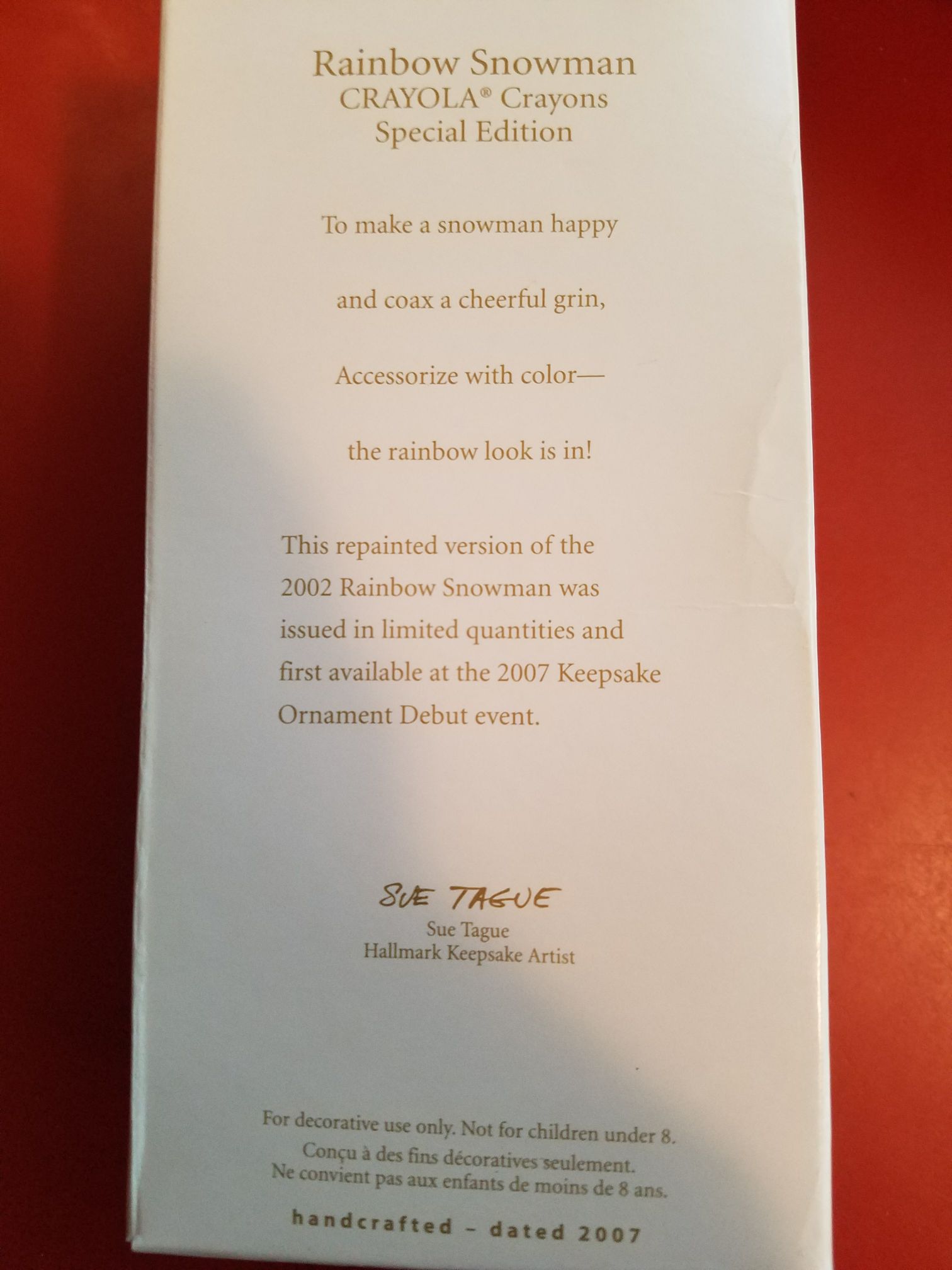 CC07 Rainbow Snowman Special Edition - Crayola Crayons (Crayola Crayons) ornament collectible [Barcode 015012000801] - Main Image 2
