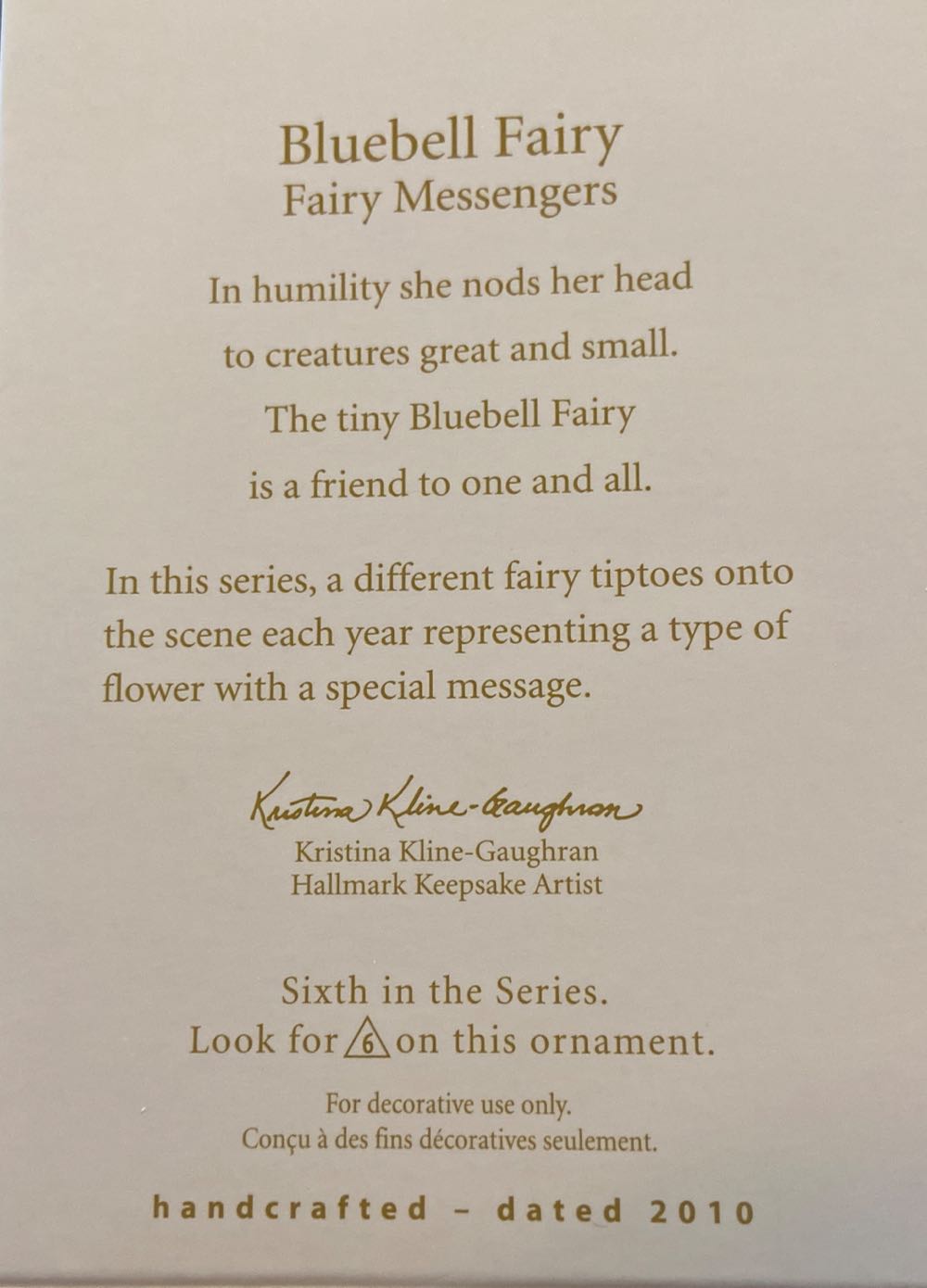 Bluebell Fairy #6 - Fairy Messengers (Fairy) ornament collectible [Barcode 795902133917] - Main Image 2