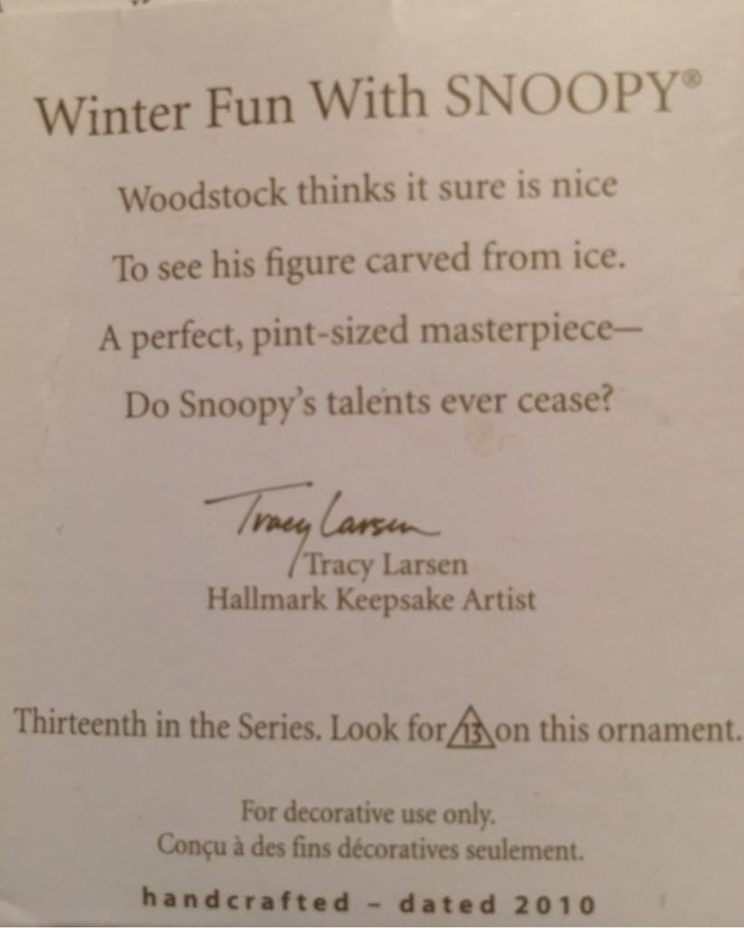 #13 Winter Fun With Snoopy - Winter Fun With Snoopy (Peanuts Miniature) ornament collectible [Barcode 795902134037] - Main Image 2
