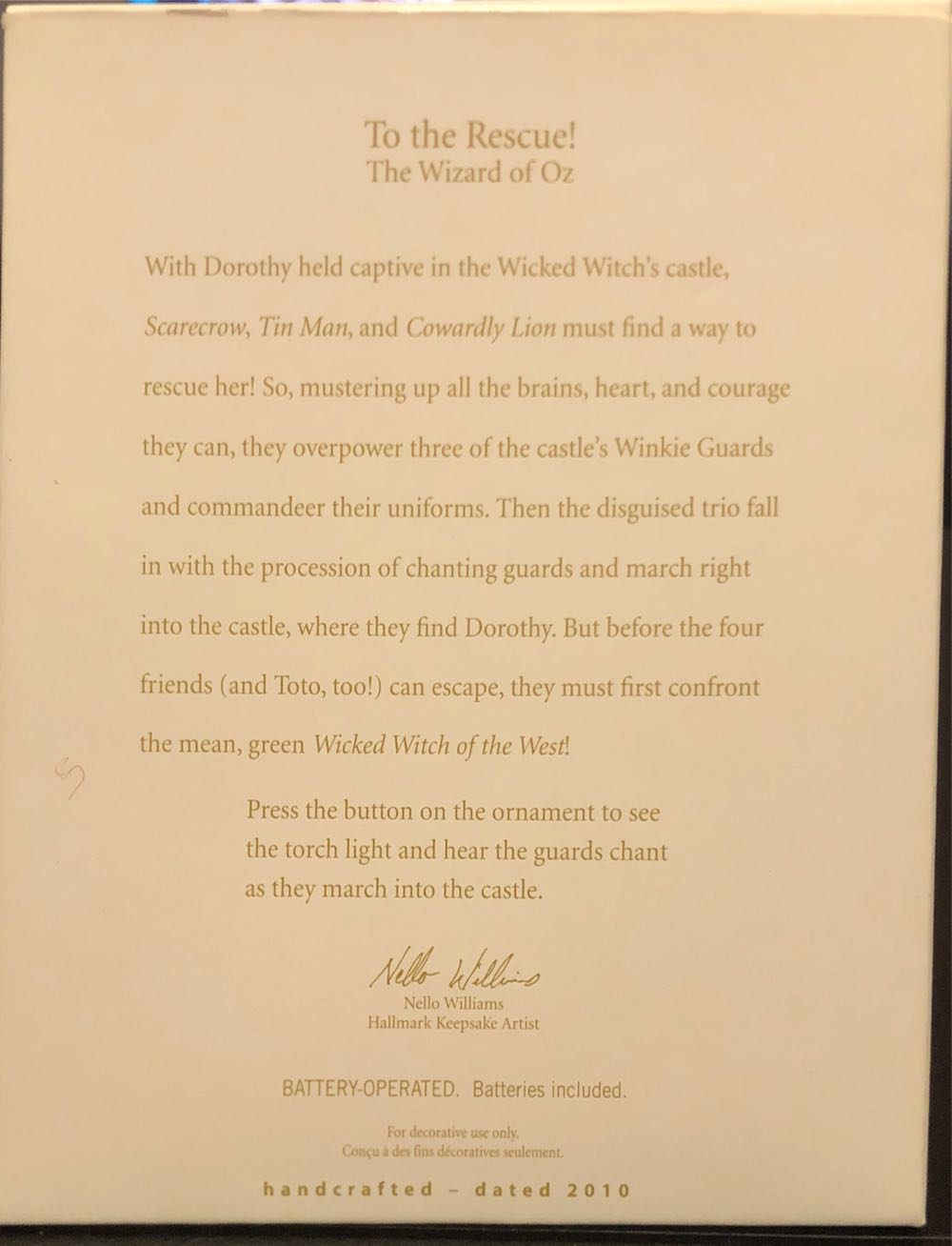 Oz: “TO the RESCUE!” - The Wizard of Oz - Witch’s Castle (MAGIC: Light & Sound) ornament collectible [Barcode 795902134242] - Main Image 3