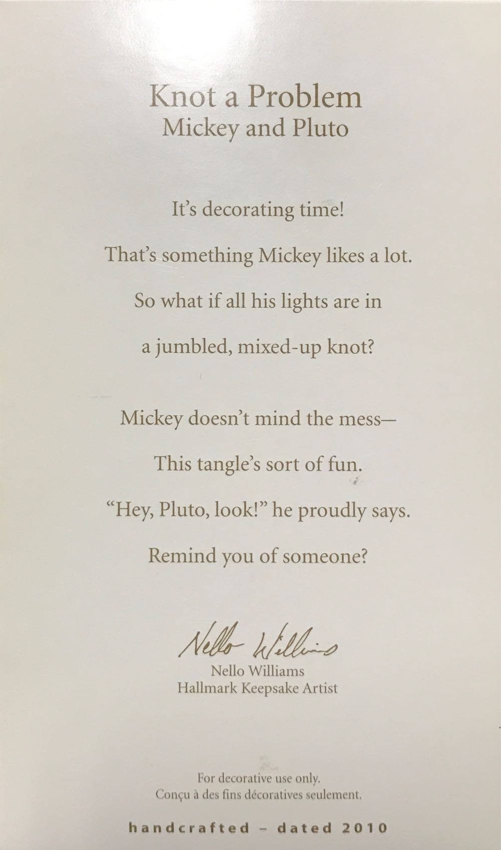 Knot A Problem - Mickey And Pluto (Mickey and Pluto) ornament collectible [Barcode 795902134303] - Main Image 4