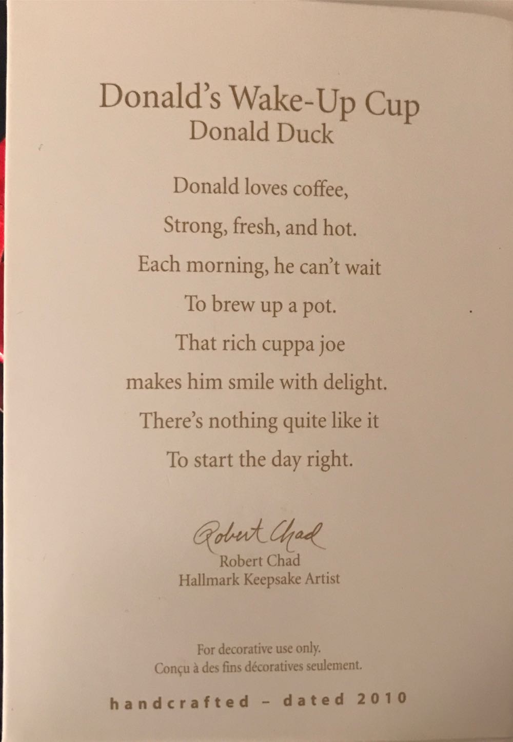 Donald’s Wake-Up Cup - Donald Duck (Disney) ornament collectible [Barcode 795902134310] - Main Image 3