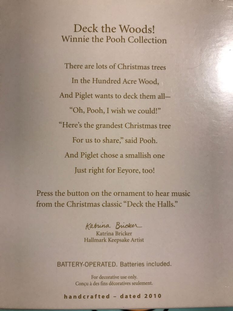 Deck The Woods! - Disney Winnie The Pooh (Disney) ornament collectible [Barcode 795902134334] - Main Image 2