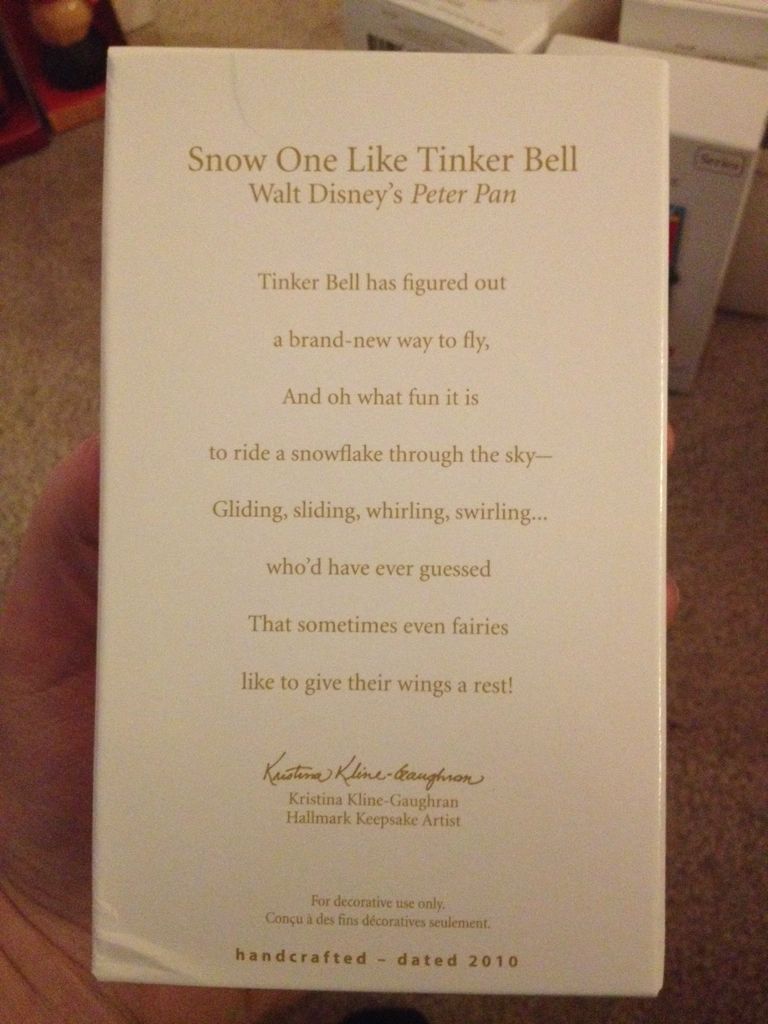 Snow One Like Tinker Bell  - Walt Disney’s Peter Pan (Disney) ornament collectible [Barcode 795902134389] - Main Image 2