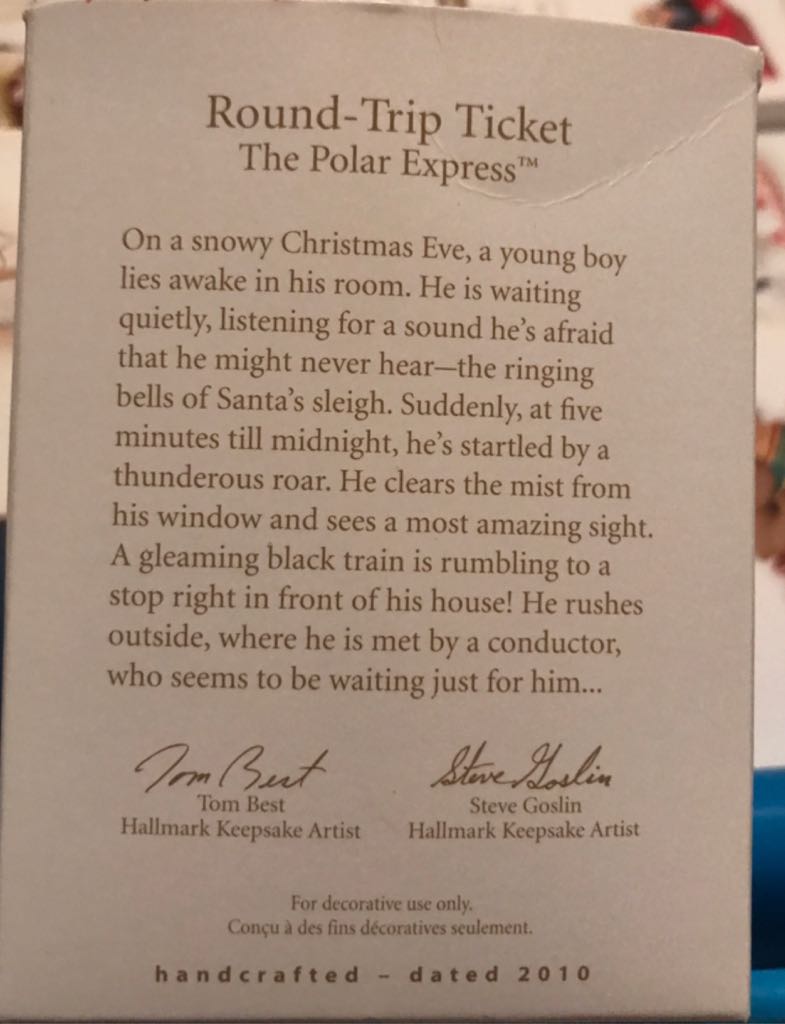Round-Trip Ticket - Hallmark Keepsake Ornament (The Polar Express) ornament collectible [Barcode 795902134990] - Main Image 2