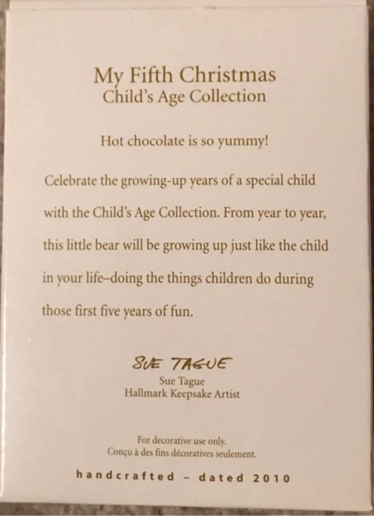 My Fifth Christmas  - Child’s Age Collection ornament collectible [Barcode 795902136536] - Main Image 2