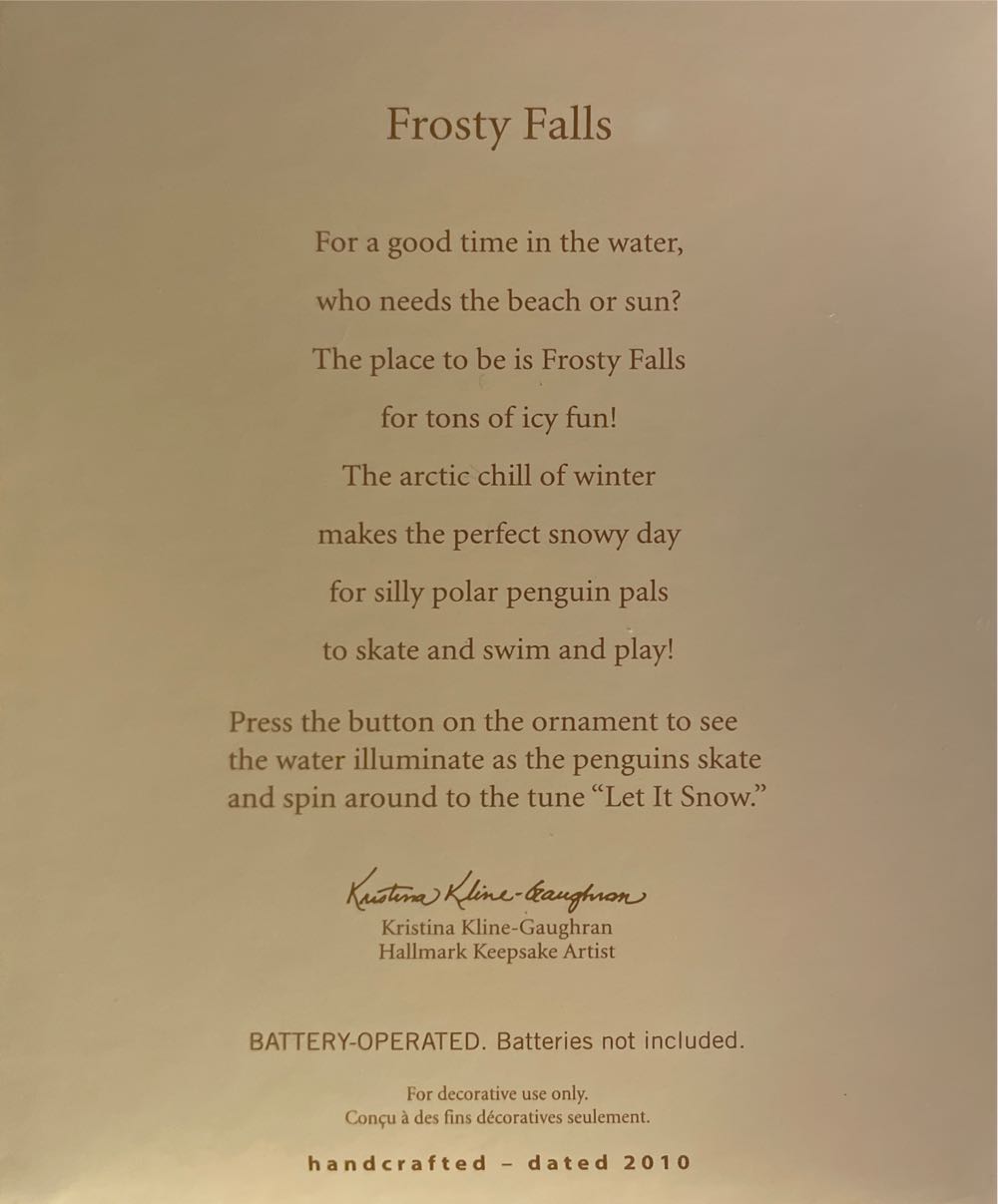 Frosty Falls - Unofficial Penguin Series (Keepsake Ornament) ornament collectible [Barcode 795902136598] - Main Image 3