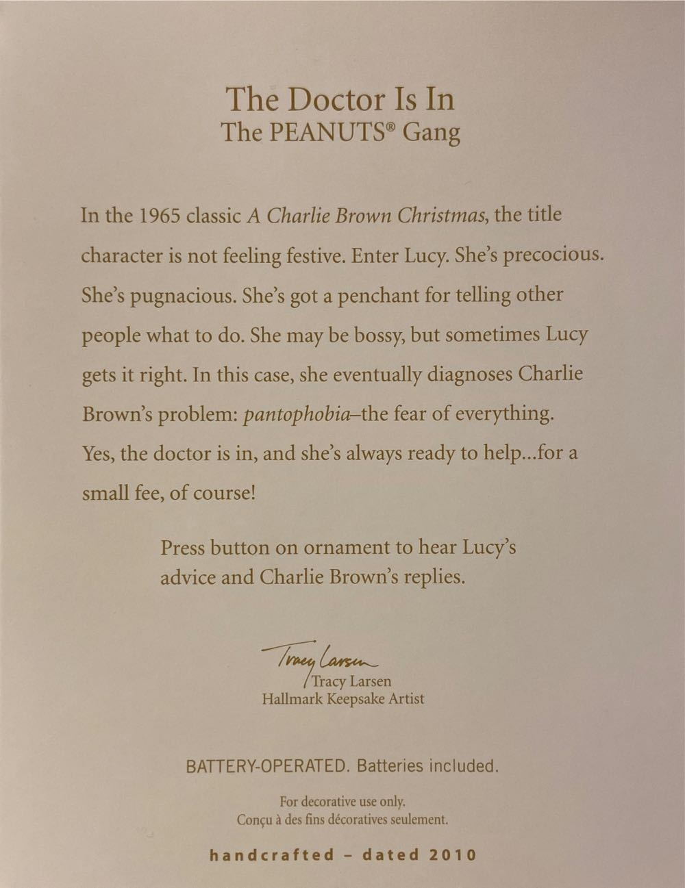 The Peanuts Gang- The Doctor Is In - Peanuts Gang (Peanuts) ornament collectible [Barcode 795902137878] - Main Image 3