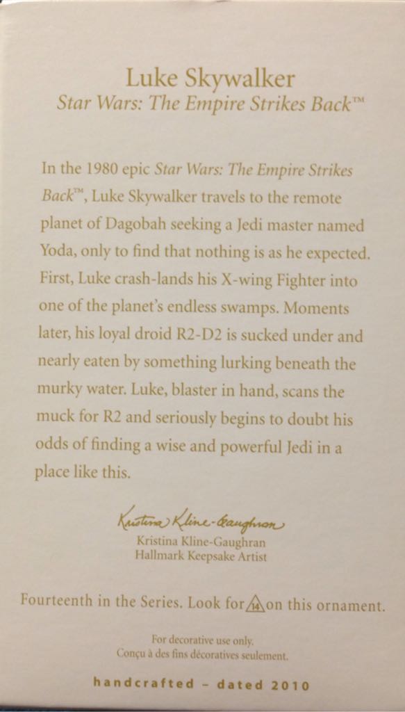 Luke Skywalker - Star Wars: The Empire Strikes Back (Star Wars Series) ornament collectible [Barcode 795902139780] - Main Image 2