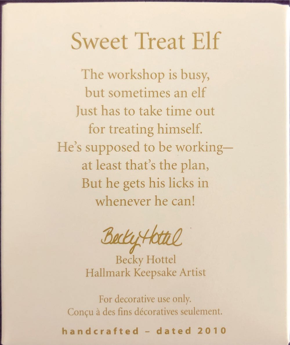 Sweet Treat Elf - Keepsake Ornament (Christmas Ornament) ornament collectible [Barcode 795902140311] - Main Image 2