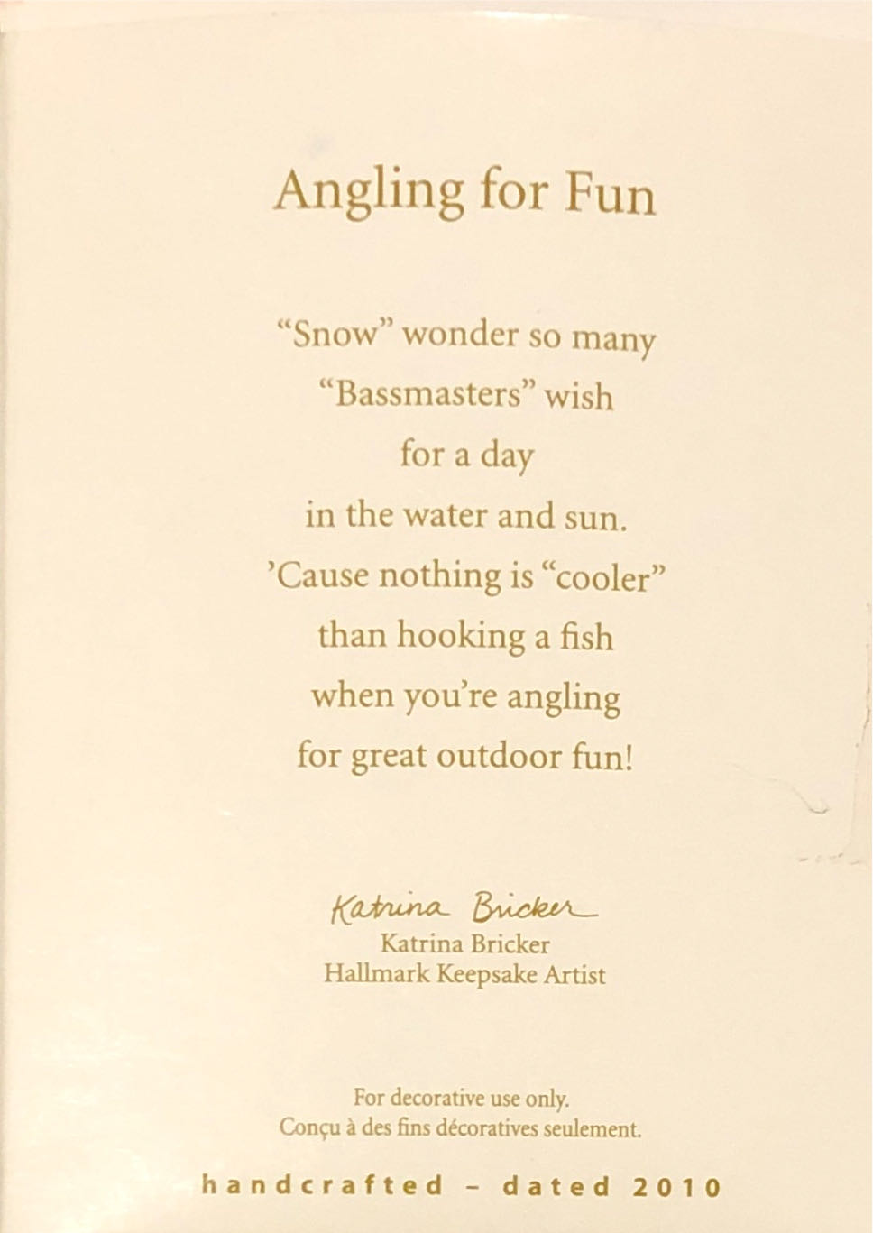 Angling For Fun - Fishing (Fishing) ornament collectible [Barcode 795902140335] - Main Image 4