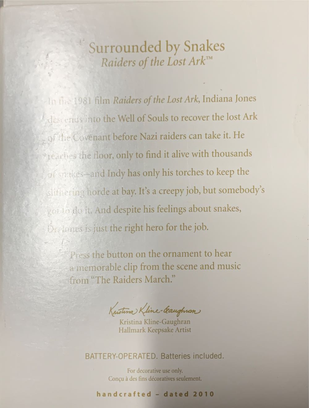 Indiana Jones:  Indiana Jones - Raiders Of The Lost Ark (Raiders Of The Lost Ark) ornament collectible [Barcode 795902140670] - Main Image 3