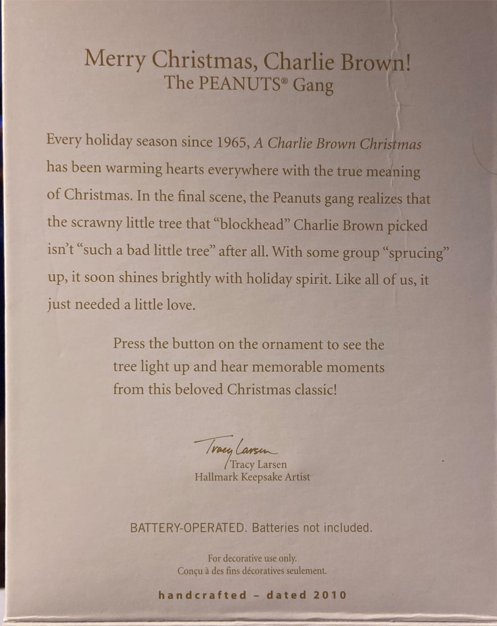 Merry Christmas, Charlie Brown! - The Peanuts Gang (Peanuts) ornament collectible [Barcode 795902140779] - Main Image 3