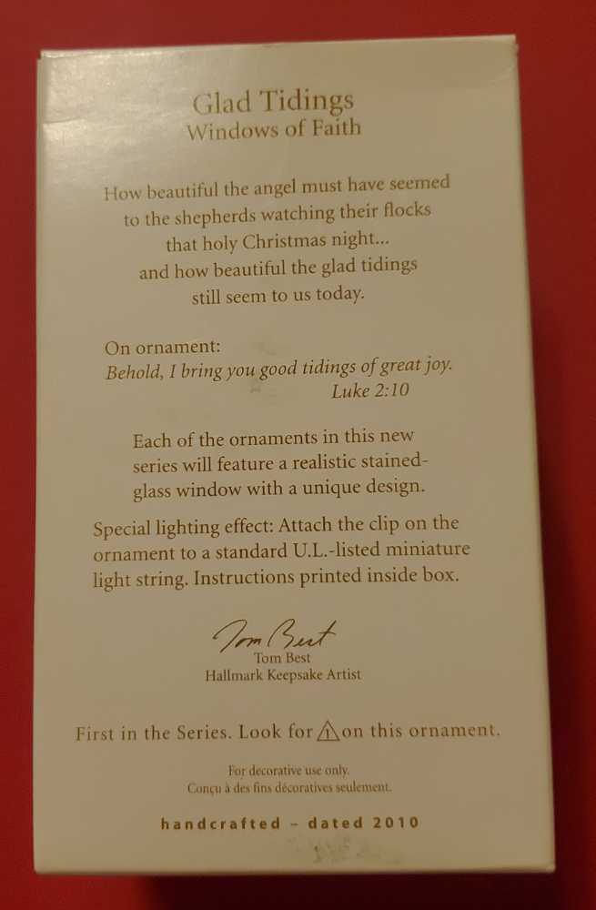 Glad Tidings - Windows Of Faith (Religious) ornament collectible [Barcode 795902140946] - Main Image 2