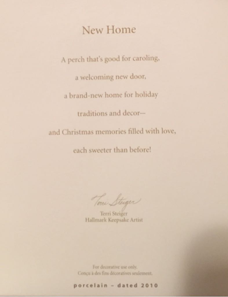 New Home - New Home (Porcelain) ornament collectible [Barcode 795902144296] - Main Image 2