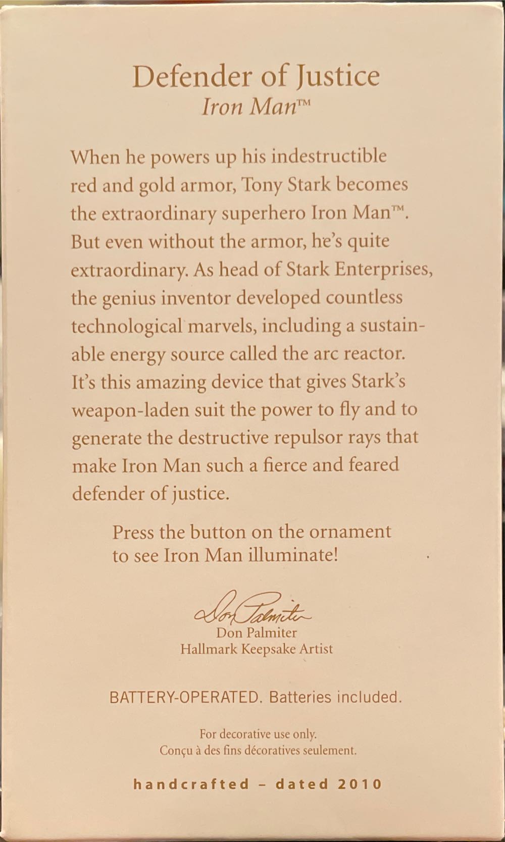 Defender Of Justice - Iron Man 2 (Marvel) ornament collectible [Barcode 795902144814] - Main Image 2