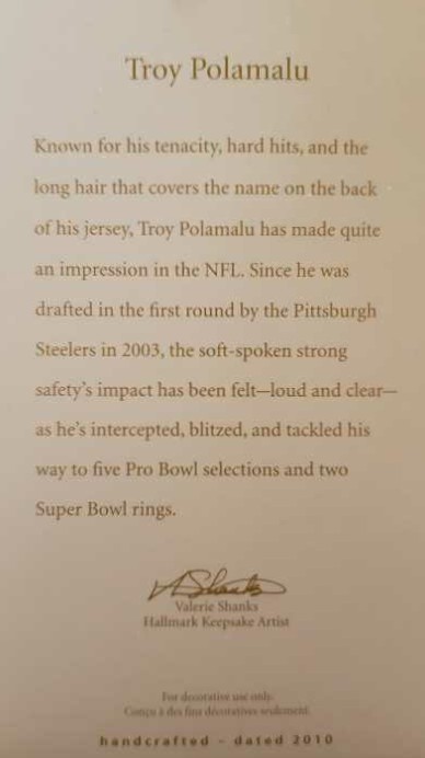 #16a Troy Polamalu - Football Legends (Sports) ornament collectible [Barcode 795902144821] - Main Image 2