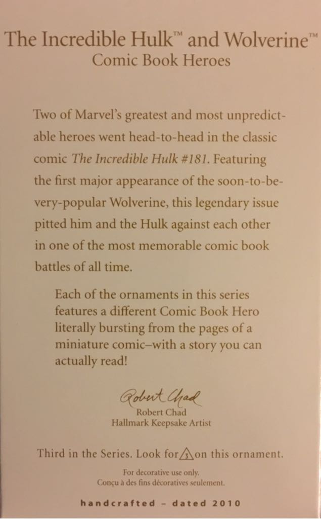 Marvel: The Incredible Hulk And Wolverine - Comic Book Heroes (Marvel Superheroes) ornament collectible [Barcode 795902144920] - Main Image 2
