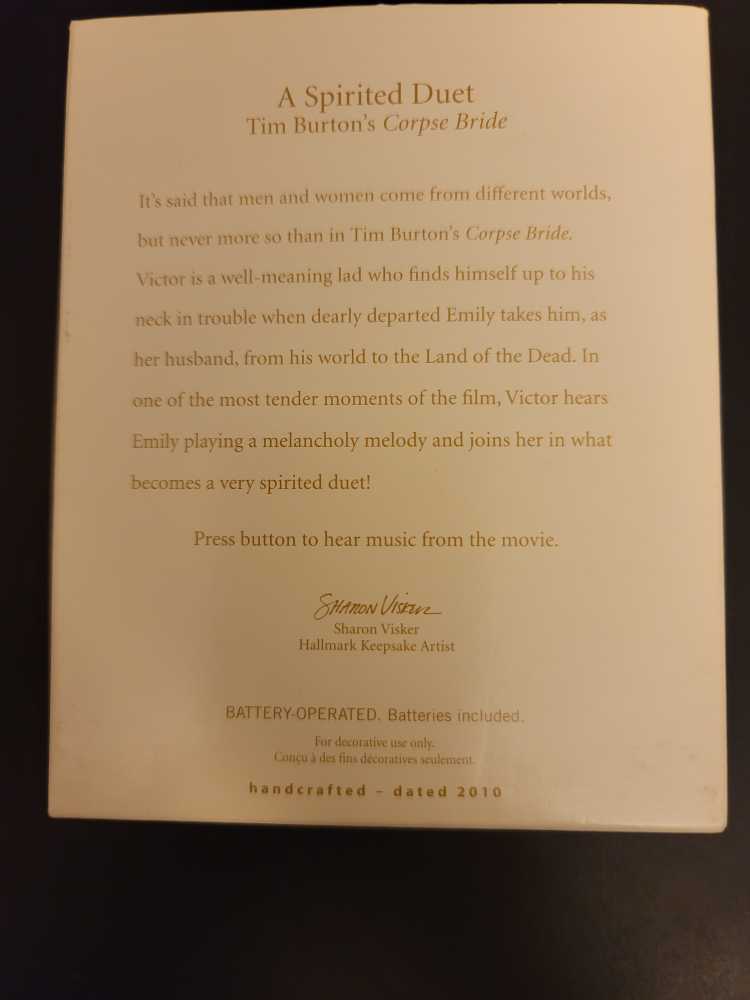 Corpse Bride A Spirited Duet - Corpse Bride (Tim Burton’s Corpse Bride) ornament collectible [Barcode 795902145125] - Main Image 3