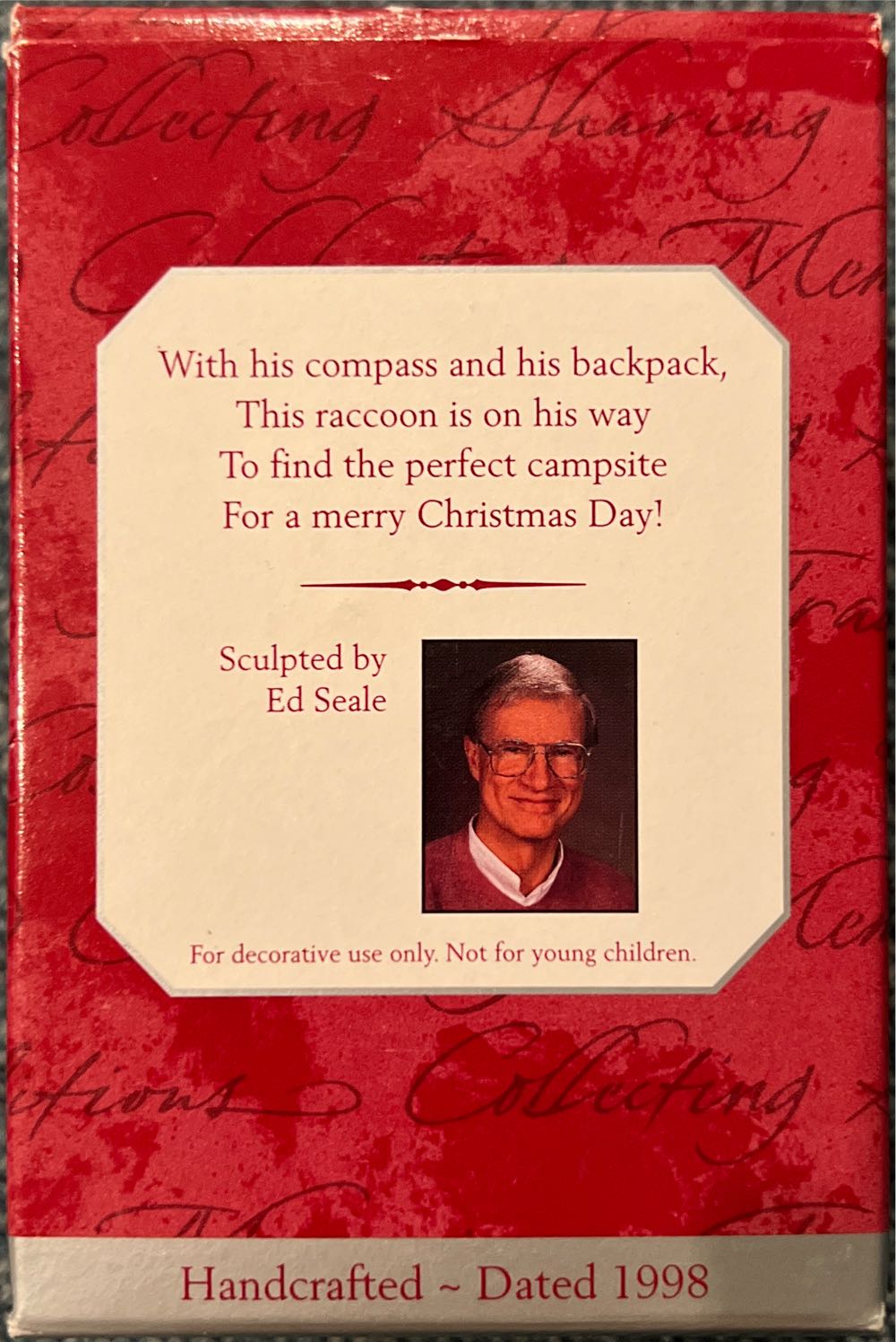 1998 Hallmark Keepsake Ornament ’Holiday Camper’ Raccoon -QX6783  (Crayola) ornament collectible [Barcode 015012437973] - Main Image 3