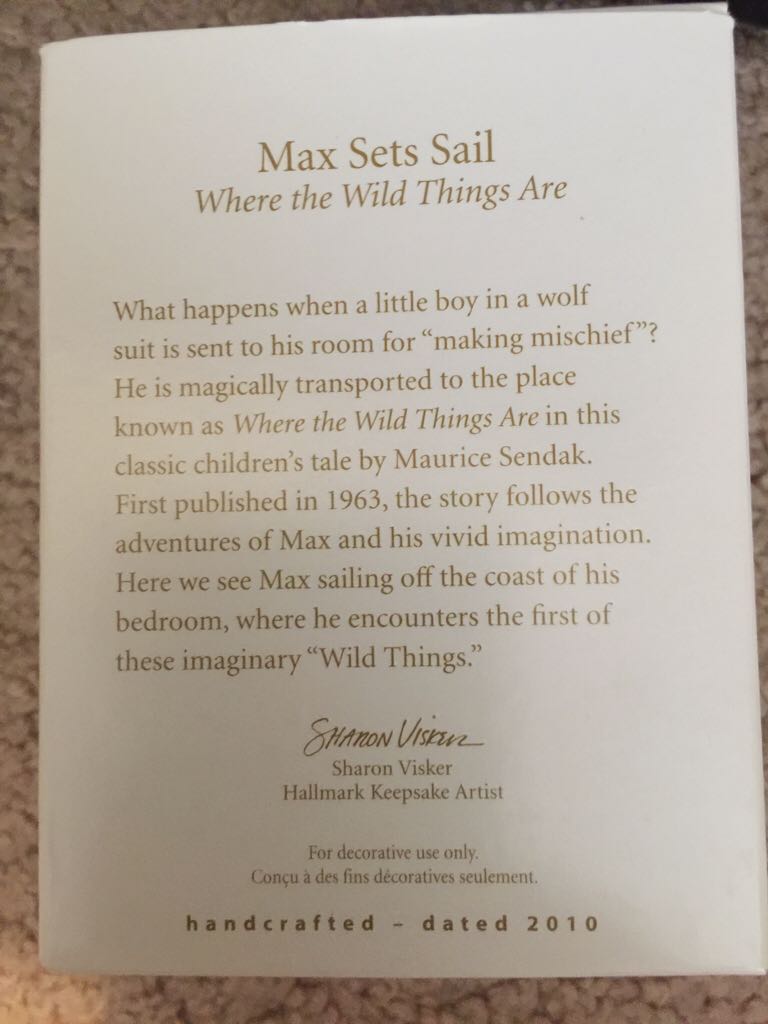Max Sets Sail - Where The Wild Things Are (Childrens Book) ornament collectible [Barcode 795902146849] - Main Image 2