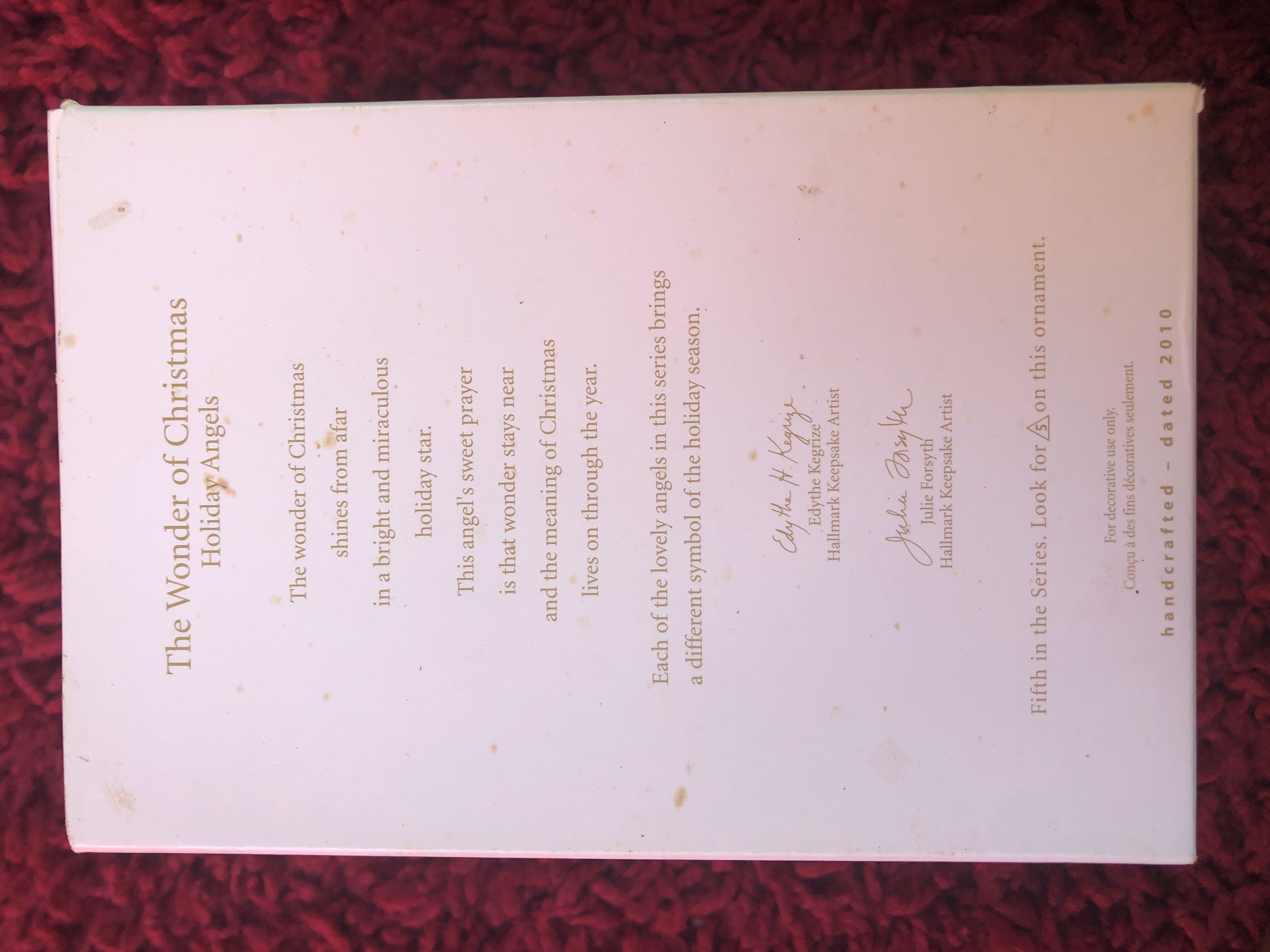 Holiday Angels 5 - The Wonder Of Christmas - Holiday Angels (Angels) ornament collectible [Barcode 795902147372] - Main Image 2