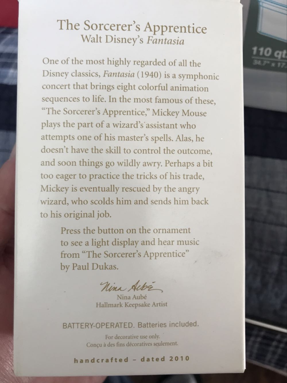The Sorcerer’s Apprentice  - Walt Disney’s Fantasa (Walt Disney’s Fantasia) ornament collectible [Barcode 795902147396] - Main Image 3