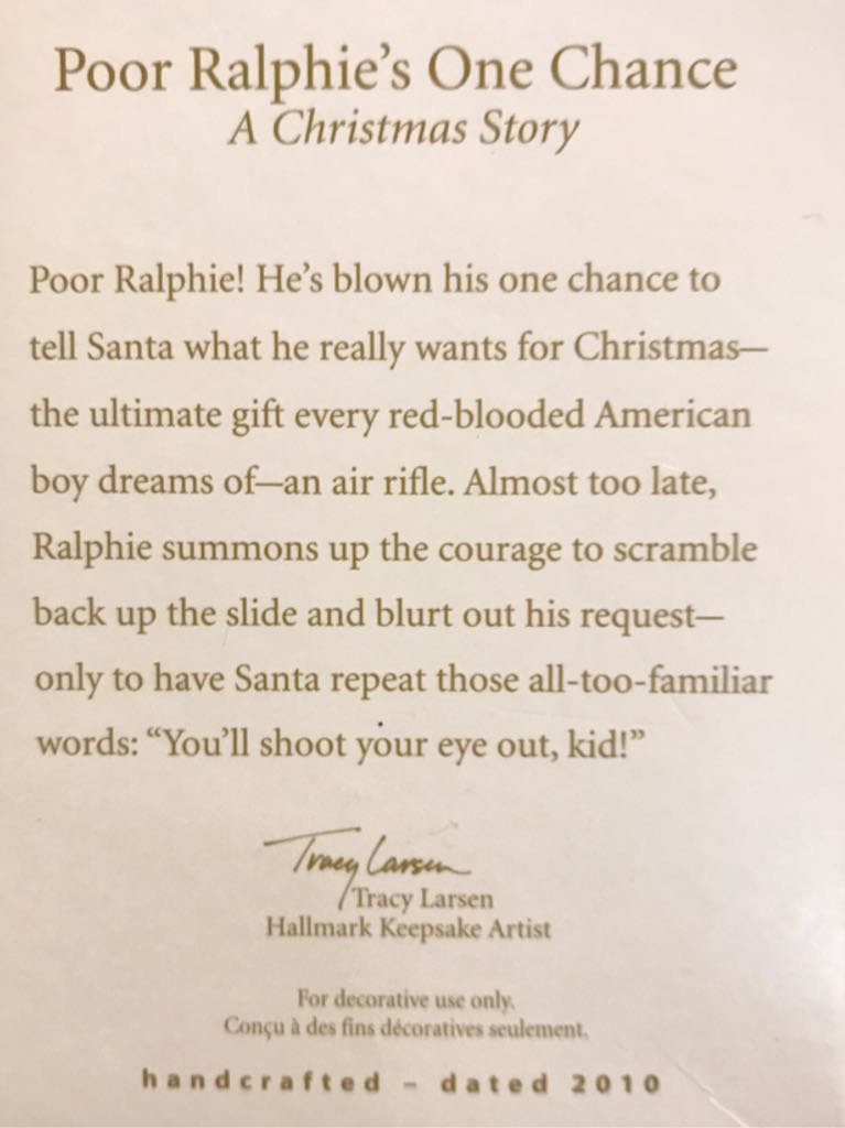 Poor Ralphie’s One Chance - A Christmas story (Movies & TV) ornament collectible [Barcode 795902153564] - Main Image 2