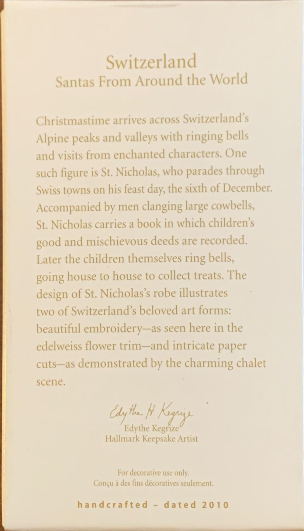 Santas From Around The World Switzerland - Santas From Around The World (Santas From Around The World) ornament collectible [Barcode 795902155087] - Main Image 2