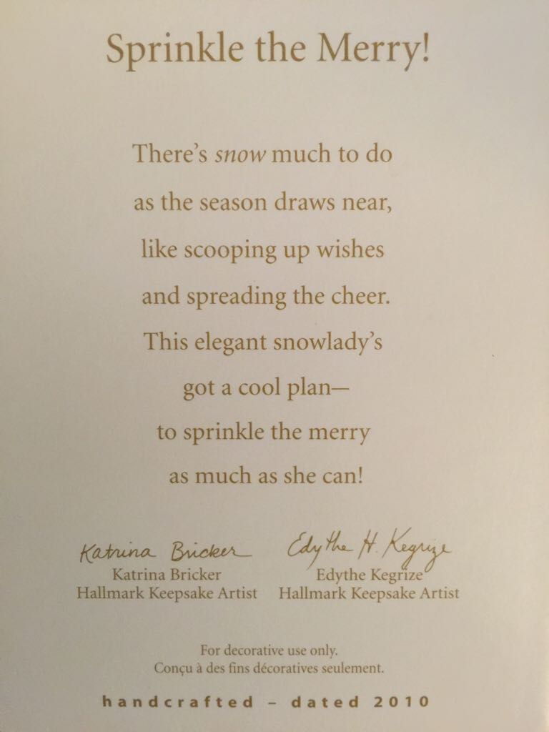 Sprinkle The Merry! - Snowman (Snowman) ornament collectible [Barcode 795902155865] - Main Image 2