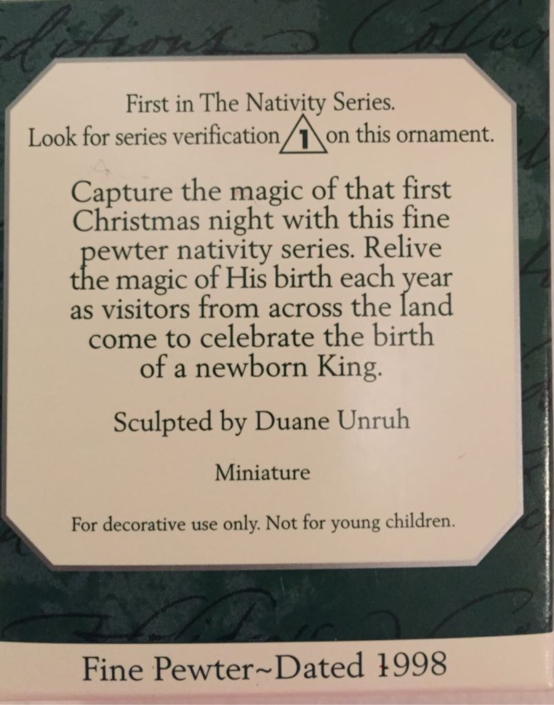 The Nativity #1 - The Nativity (Nativity, Pewter) ornament collectible [Barcode 015012449198] - Main Image 2