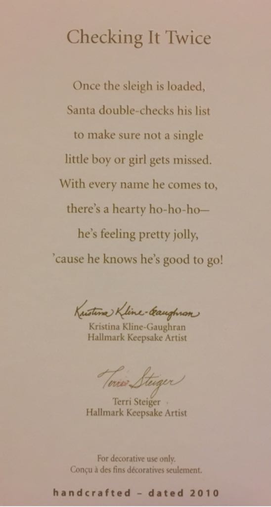 Checking It Twice - Santa (Santa) ornament collectible [Barcode 795902159030] - Main Image 2
