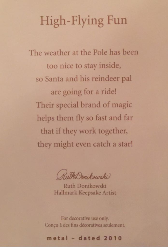 High-Flying Fun - Reindeer (Santa) ornament collectible [Barcode 795902159337] - Main Image 2