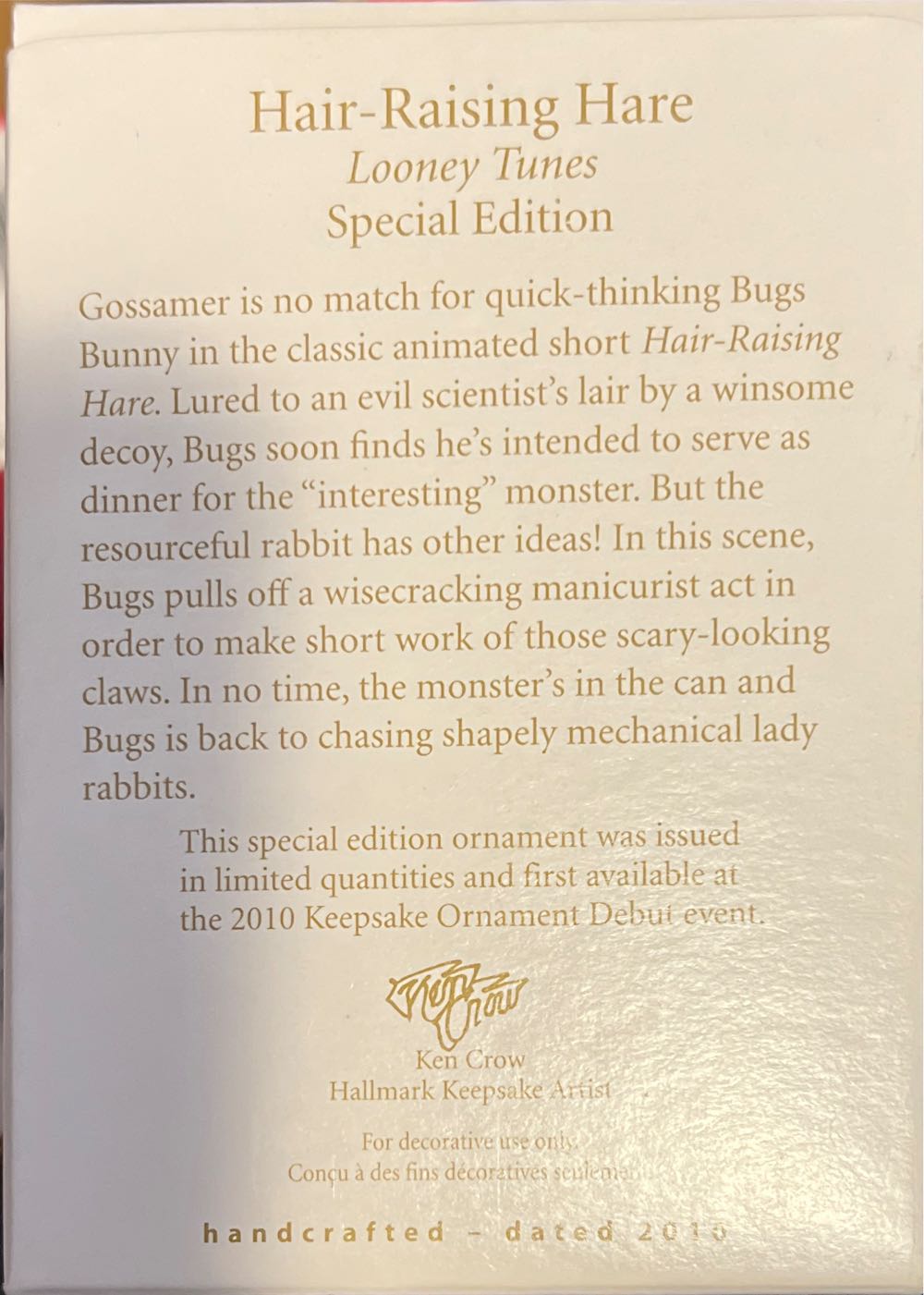 Hair-Raising Hare - Looney Tunes (Looney Tunes) ornament collectible [Barcode 795902163570] - Main Image 2