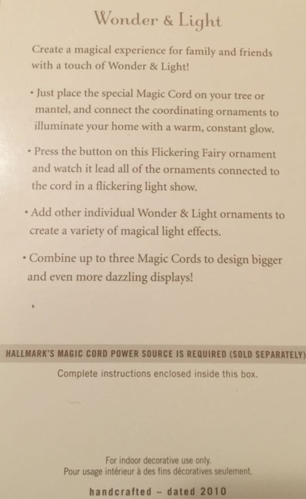 Flickering Fairy - Wonder And Light (Wonder & Light Magic Cord) ornament collectible [Barcode 795902163617] - Main Image 2