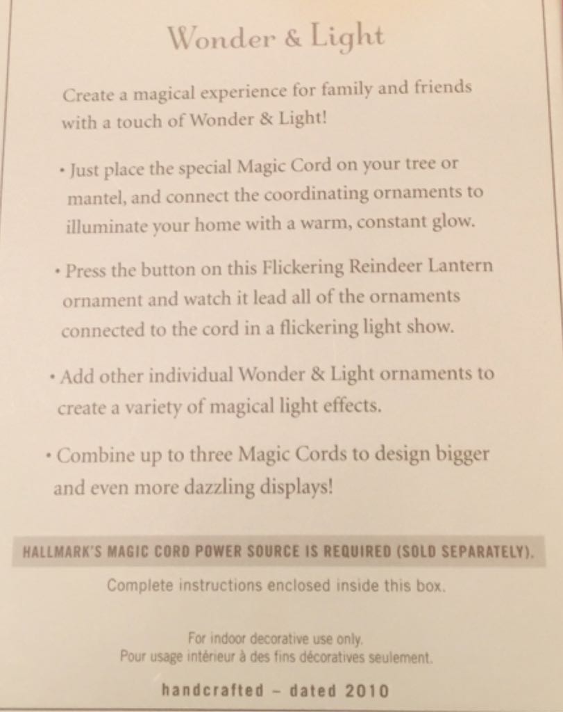 Flickering Reindeer Lantern - Wonder & Lights (Wonder & Light Magic Cord) ornament collectible [Barcode 795902163624] - Main Image 2