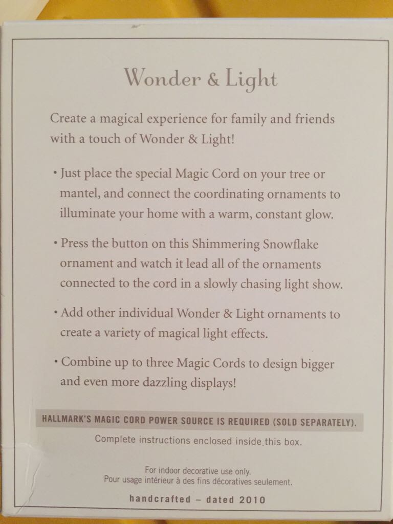 Shimmering Snowflake - Wonder & Light (Magic Cord) ornament collectible [Barcode 795902163754] - Main Image 2