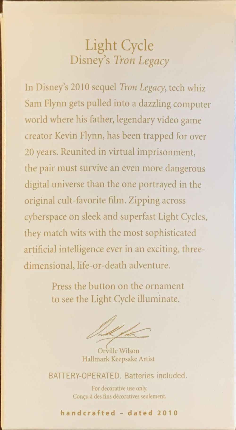 Light Cycle - Tron Legacy - Disney (TRON Legacy) ornament collectible [Barcode 795902163945] - Main Image 2