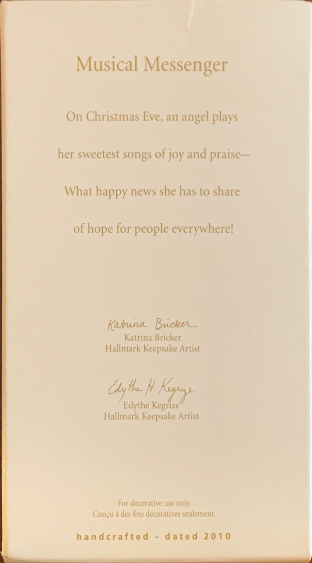 Musical Messenger - Angel (Angels) ornament collectible [Barcode 795902164737] - Main Image 2
