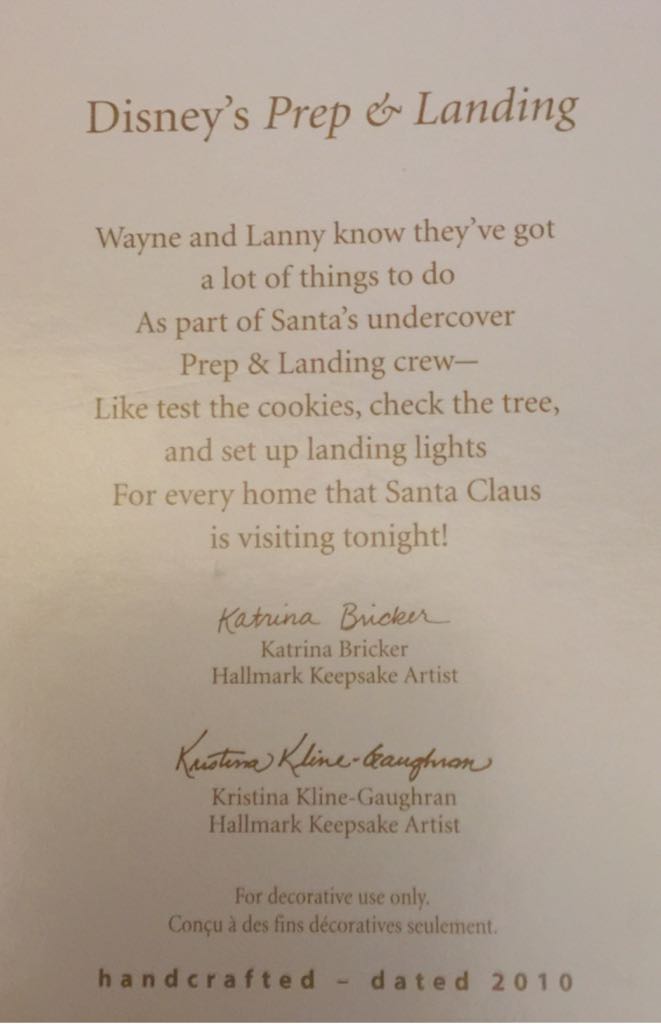 Prep & Landing* - Disney (Prep & Landing) ornament collectible [Barcode 795902165833] - Main Image 2